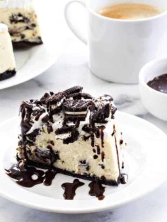 Instant Pot Oreo Cheesecake may just be the easiest cheesecake you'll ever make. It's the perfect size for a small family celebration or weeknight dinner!