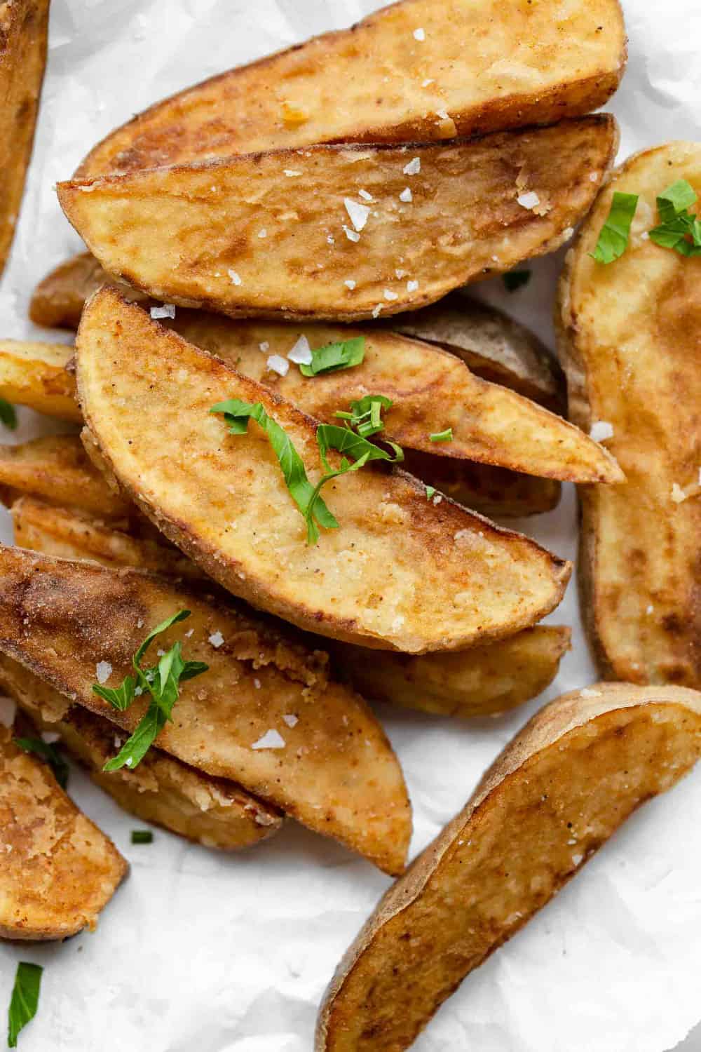 Close up of Jo Jo Potato Wedges, ready to serve