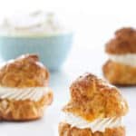 Churro Cream Puffs are filled with a sweet cinnamon whipped cream. Truly amazing.