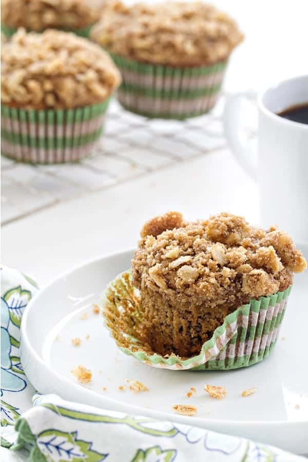 Olive Oil Banana Walnut Muffins are a light and sweet start to any day. Walnuts add a crunch that makes them a little more special!