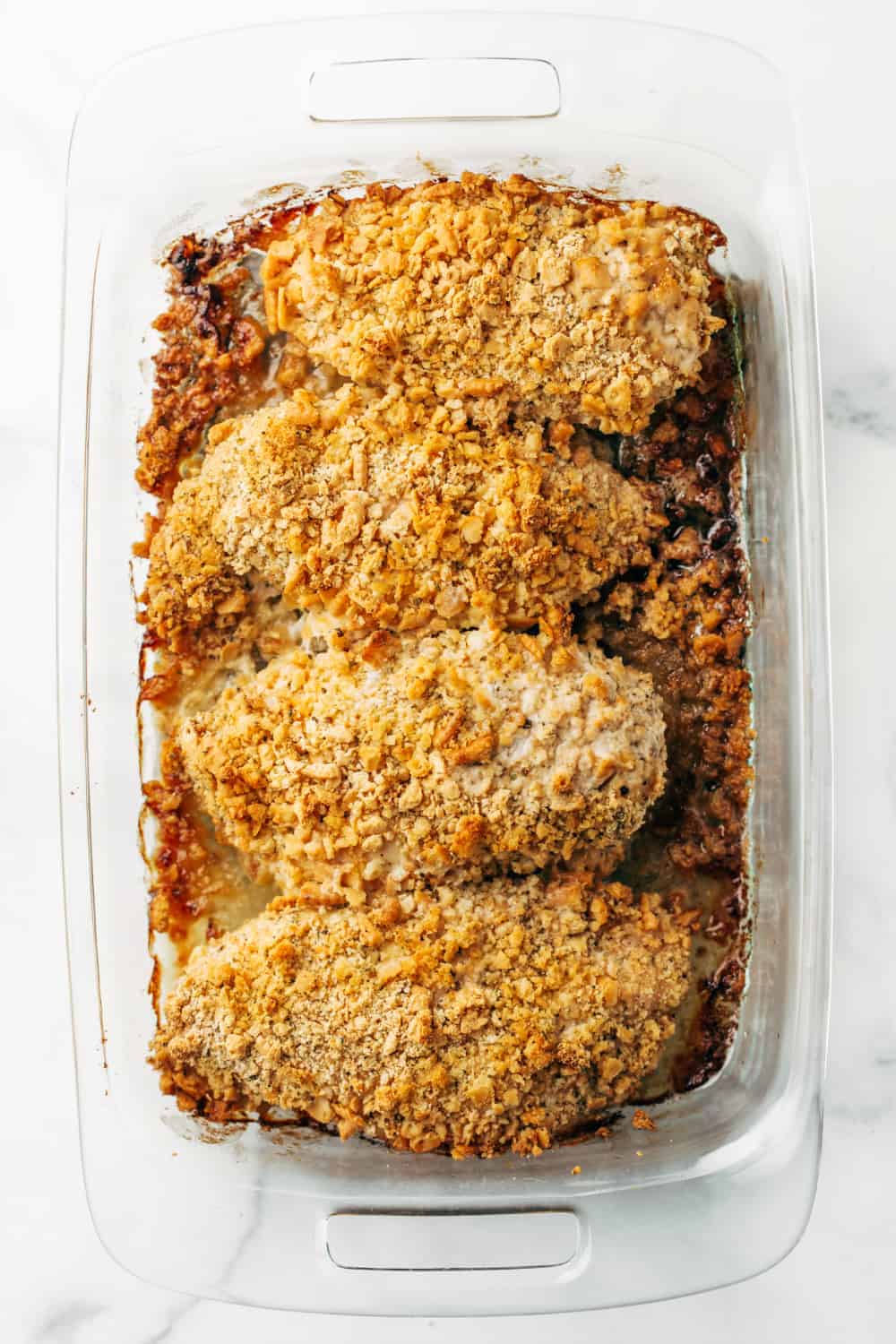 Ritz Cracker Chicken is perfectly golden and delicious thanks to crushed cracker crumbs
