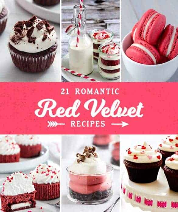 21 Romantic Red Velvet Recipes are perfect for Valentine's Day or any day! So many delicious recipes to choose from! 