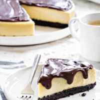 Baileys Irish Cream Cheesecake has the smooth taste of Baileys infused all the way through. The cheesecake and ganache are outstanding.