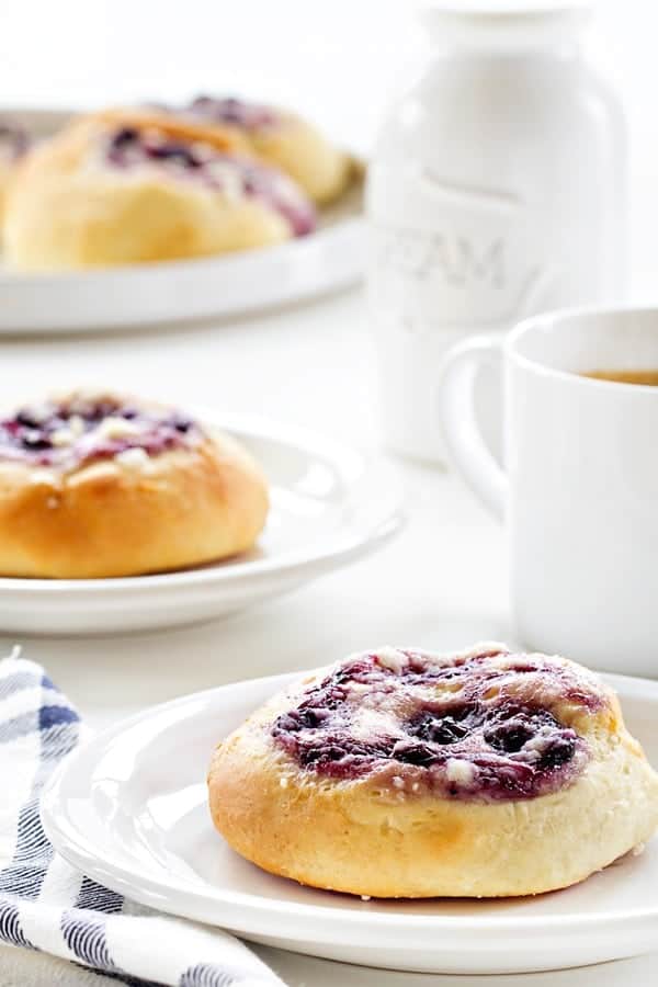 Blueberry Cream Cheese Kolaches have a soft fluffy dough that holds a sweet filling. The pastry of your dreams!