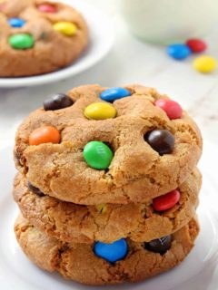M&M cookies are soft, chewy and loaded with M&Ms! They're sure to become a family favorite! With a gluten-free option.