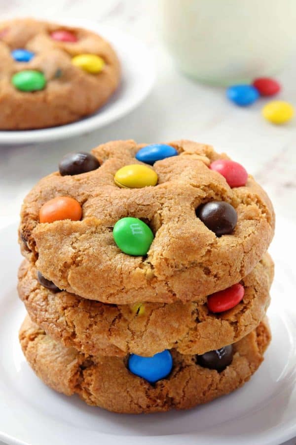 M&M cookies are soft, chewy and loaded with M&Ms! They're sure to become a family favorite! With a gluten-free option.