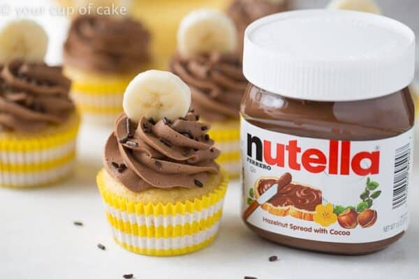 Banana Nutella Cupcakes are so good, you'll make them again and again. Gorgeous!