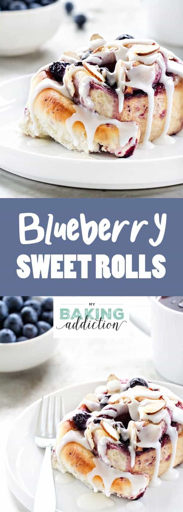 Blueberry Sweet  Rolls a like cinnamon rolls, but filled with sweet blueberry goodness. So perfect for brunch! 