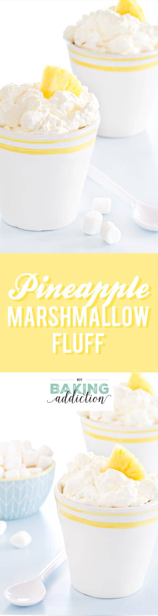 Pineapple Fluff is made with pineapple Jell-o mix and crushed pineapple. So easy and amazing! My family raves about this every single time I make it!