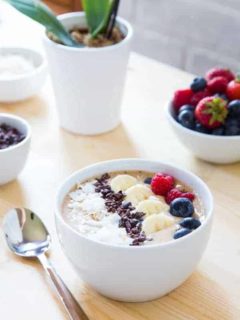 This Peanut Butter Banana Protein Smoothie Bowl is going to be your new go-to breakfast! So delish!
