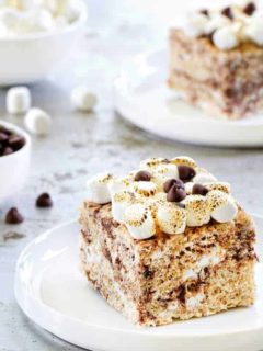 S'mores Marshmallow Crispy Treats are a big bite of sweetness! Soft yet crunchy, they'll become your new favorite!
