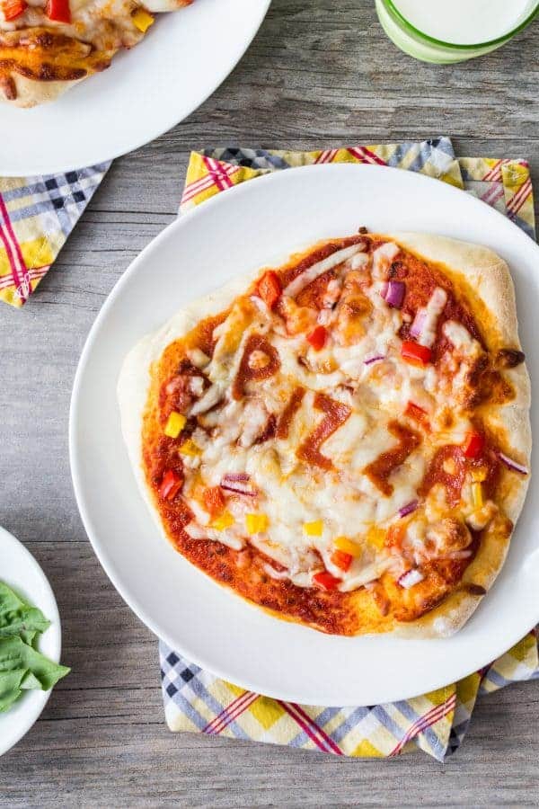 30 Minute Pizza Crust is quick and easy because there is no need for rising time. Divide the dough into mini crusts so everyone can create their own pizza. So perfect for pizza parties! 