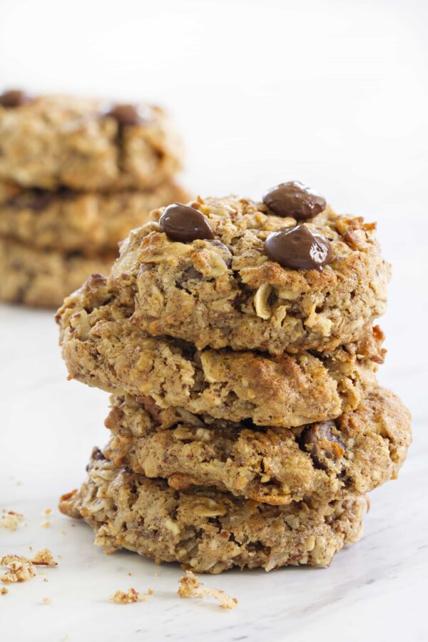 Chocolate Almond Breakfast Cookies have crunchy almonds throughout. Exactly the right texture.