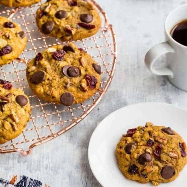 Pumpkin Dark Chocolate Cranberry Cookies will be your favorite cookie of the holiday season. Each bite is full of sweetness and spice!