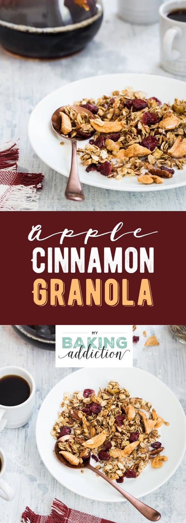 Apple Cinnamon Granola is brimming with the delicious flavors of the season. Serve it up parfait-style with yogurt and fresh apples, or munch on it by the handful.