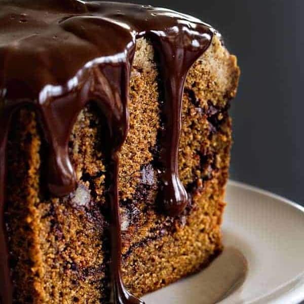 Mocha Coffee Cake has an espresso crumb topping with a Kalhua ganache. Each bite is heavenly!