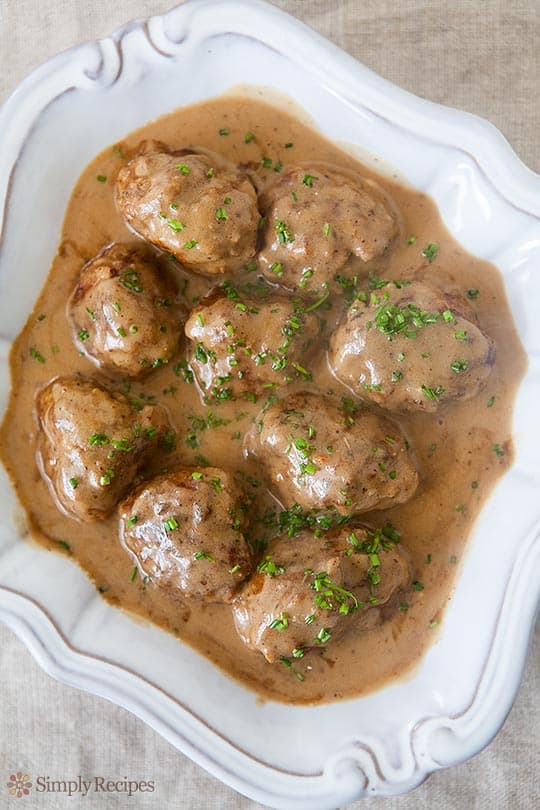 Swedish Meatballs from Simply Recipes are the ultimate comfort food for fall. Serve them up with noodles or mashed potatoes and you have one delicious meal!