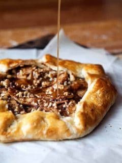Cinnamon Apple Galette has a salted maple glaze drizzled right on top. So luxurious!