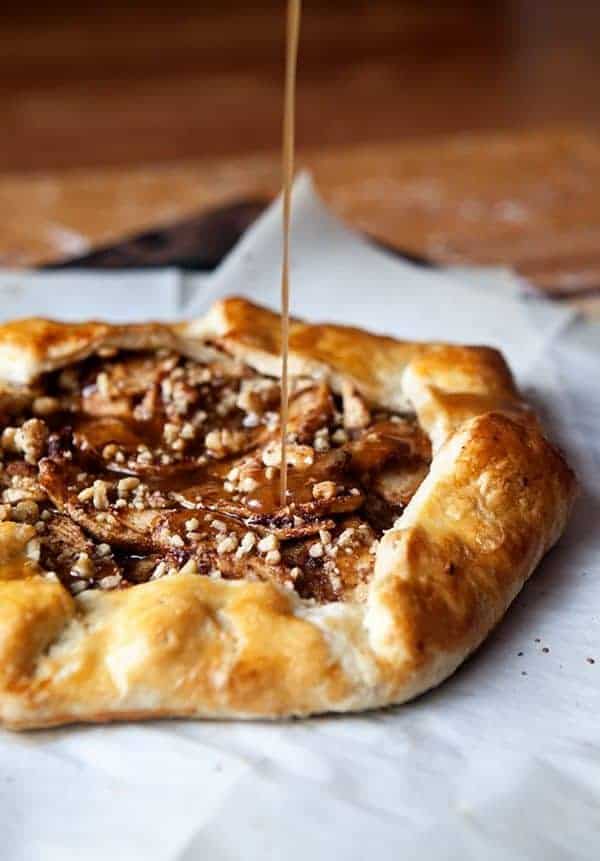Cinnamon Apple Galette has a salted maple glaze drizzled right on top. So luxurious!