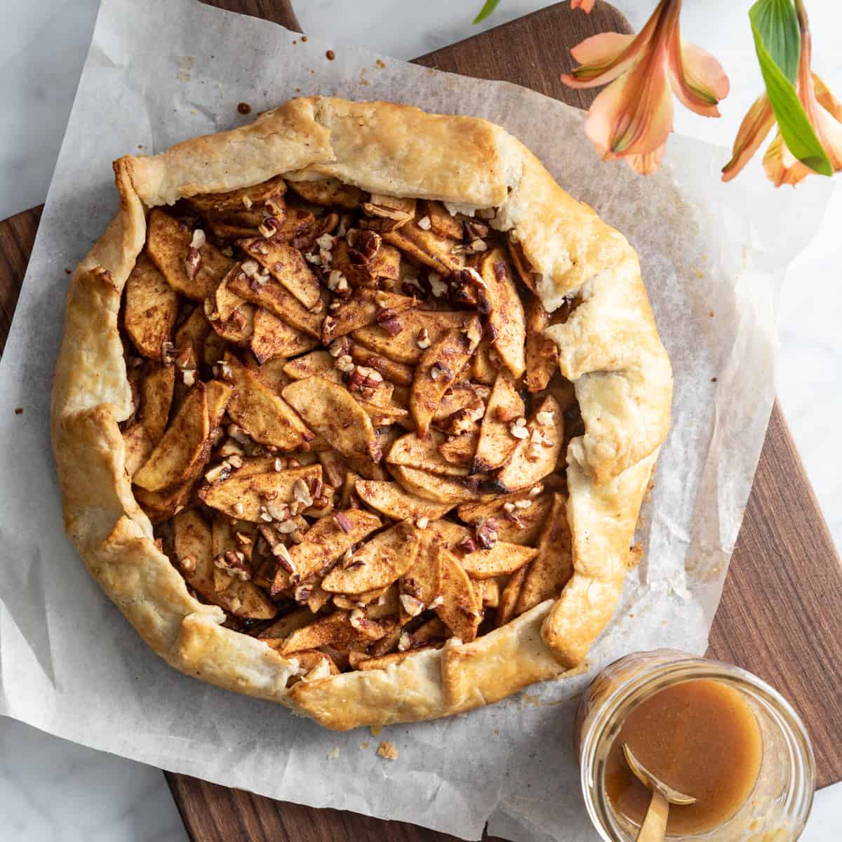 Cinnamon Apple Galette with Salted Maple Glaze
