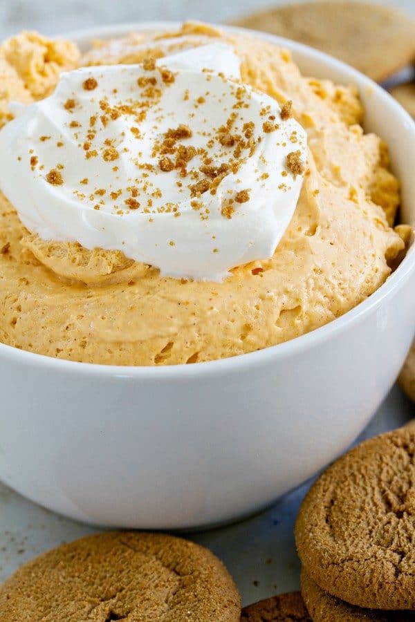 Pumpkin Spice Marshmallow Dip is great for fruit and cookies. So amazing!
