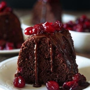 Dark Chocolate Cranberry Bundt Cake showcases the wonderful combination of dark chocolate and cranberries. A great Christmas Eve dessert.
