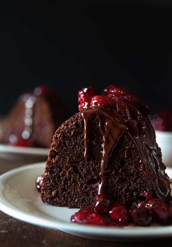 Dark Chocolate Cranberry Bundt Cake has a dark sweetness you'll love. The tartness of the cranberries complete this cake in an amazing way.