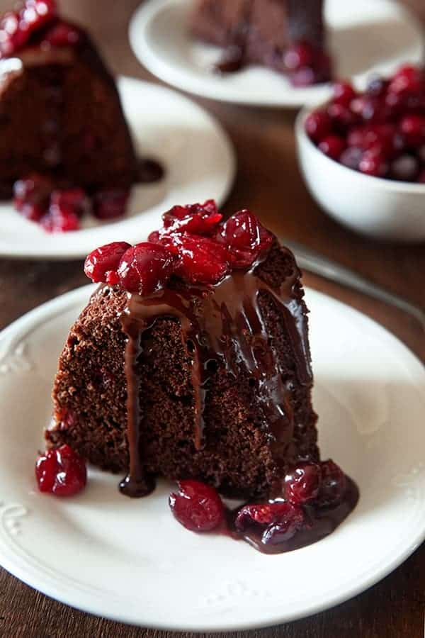 Dark Chocolate Cranberry Bundt Cake will delight every guest at your party. Every crumb will be devoured!