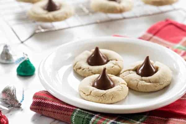 Chocolate Almond Kiss Cookies are heavy on the almond flavor and perfect for the holidays!
