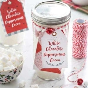 White Chocolate Peppermint Cocoa is for enjoying by the fire, or gifting to your favorite people. The perfect last minute gift!