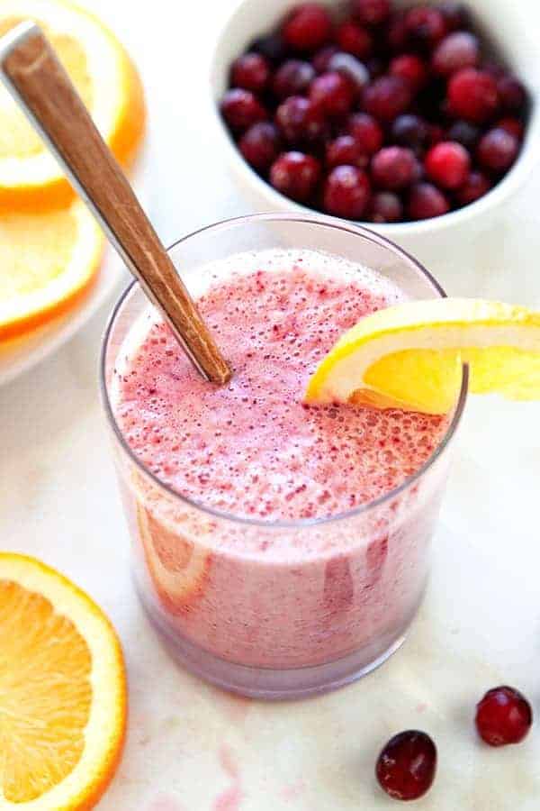 This Cranberry Orange Smoothie is a deliciously healthy way to start your day!