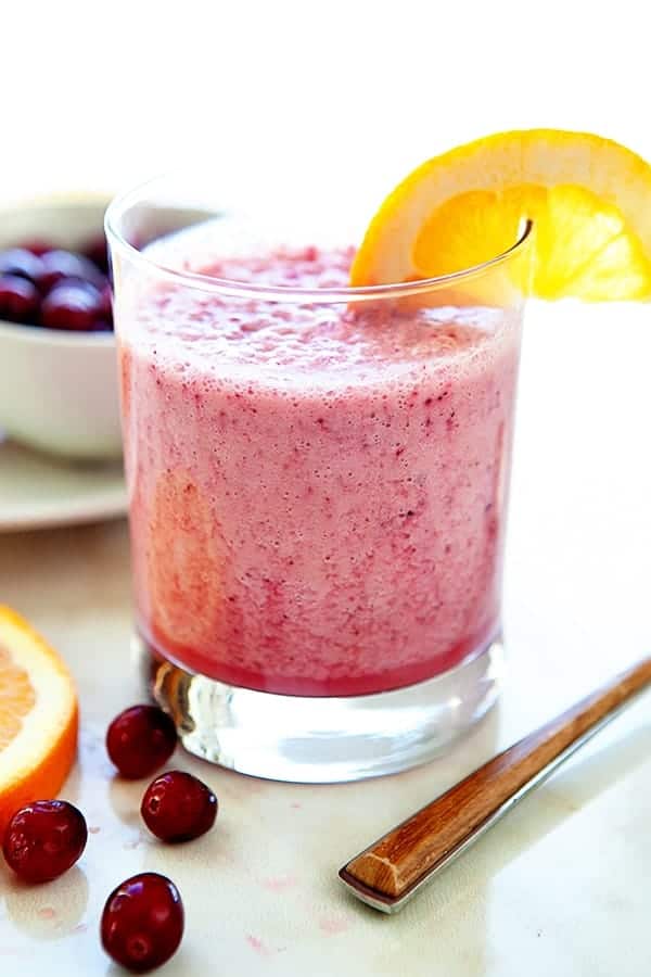This Cranberry Orange Smoothie is a delicious and healthy way to start your morning! So good. 