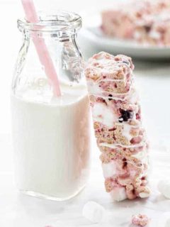 Berry Cereal Treats are everything you love about marshmallow cereal treats, but with a fun berry twist.