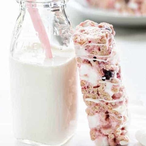 Berry Cereal Treats are everything you love about marshmallow cereal treats, but with a fun berry twist.