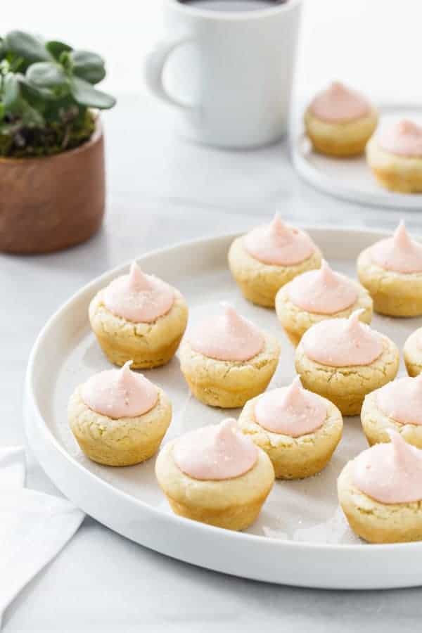 Lemon Sugar Cookie Cups with Strawberry Frosting are just about the cutest Easter sweet you could make. So fun and festive! 