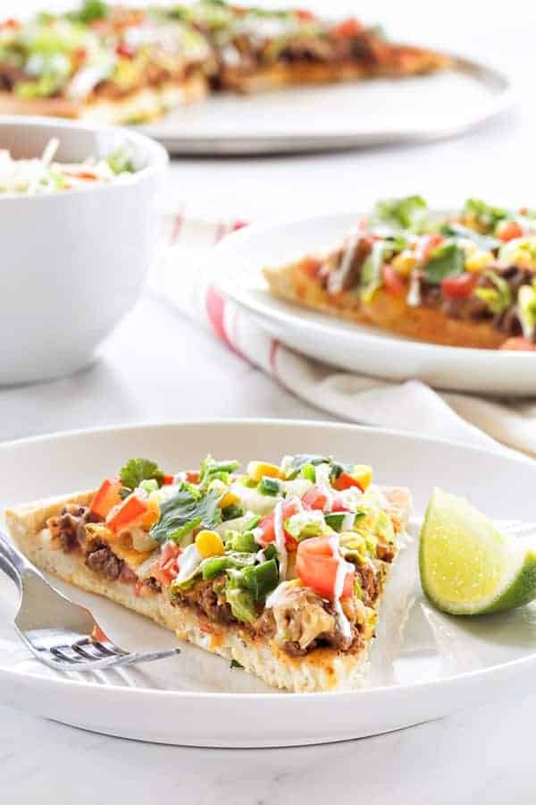 Taco Pizza Pie will make everyone at the table happy. A great combination of two favorites!