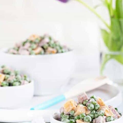Amish Ham & Pea Salad comes together in a snap and is the perfect way to use leftover ham! So delish!