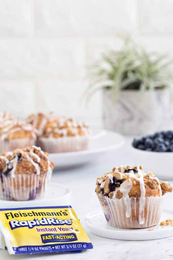 Blueberry Walnut Muffins rise high and mighty. They're perfect with your morning cup of coffee, or a midday snack!