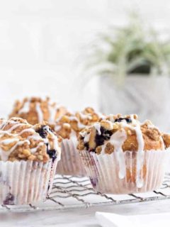 Blueberry Walnut Muffins rise high and mighty, making them a site to behold. This is the perfect recipe to serve for Mother’s Day brunch!