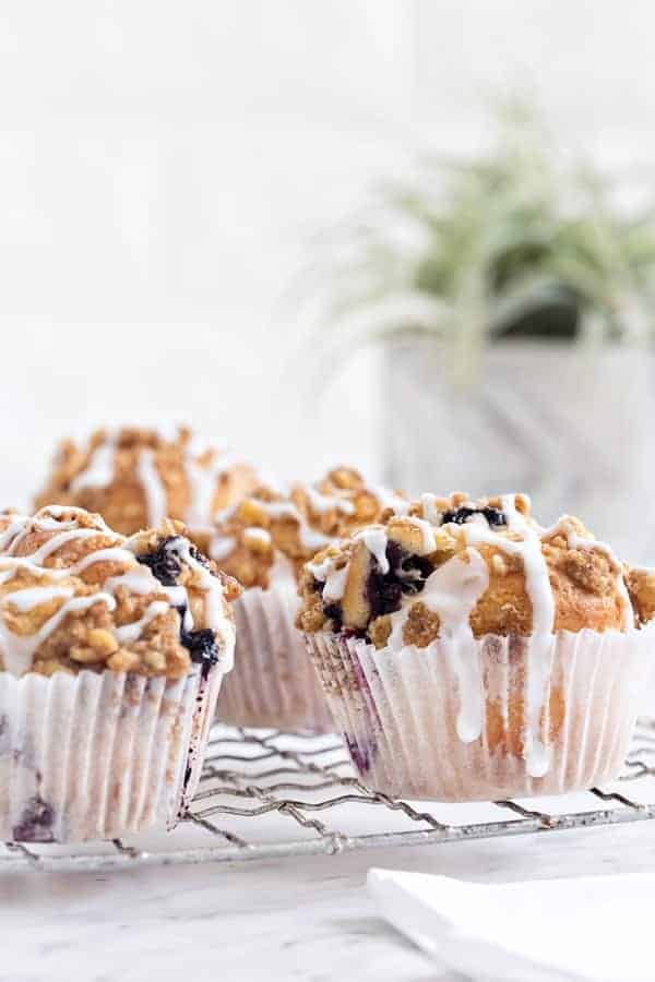 Blueberry Walnut Muffins rise high and mighty, making them a site to behold. This is the perfect recipe to serve for Mother’s Day brunch!