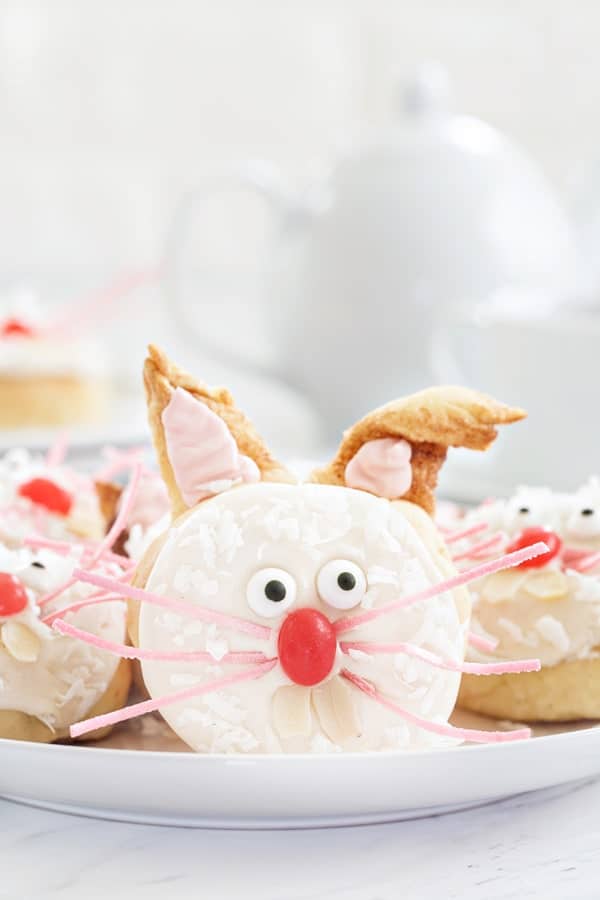 Cinnamon roll dough is transformed into adorable bunnies perfect for Easter brunch! So fun!