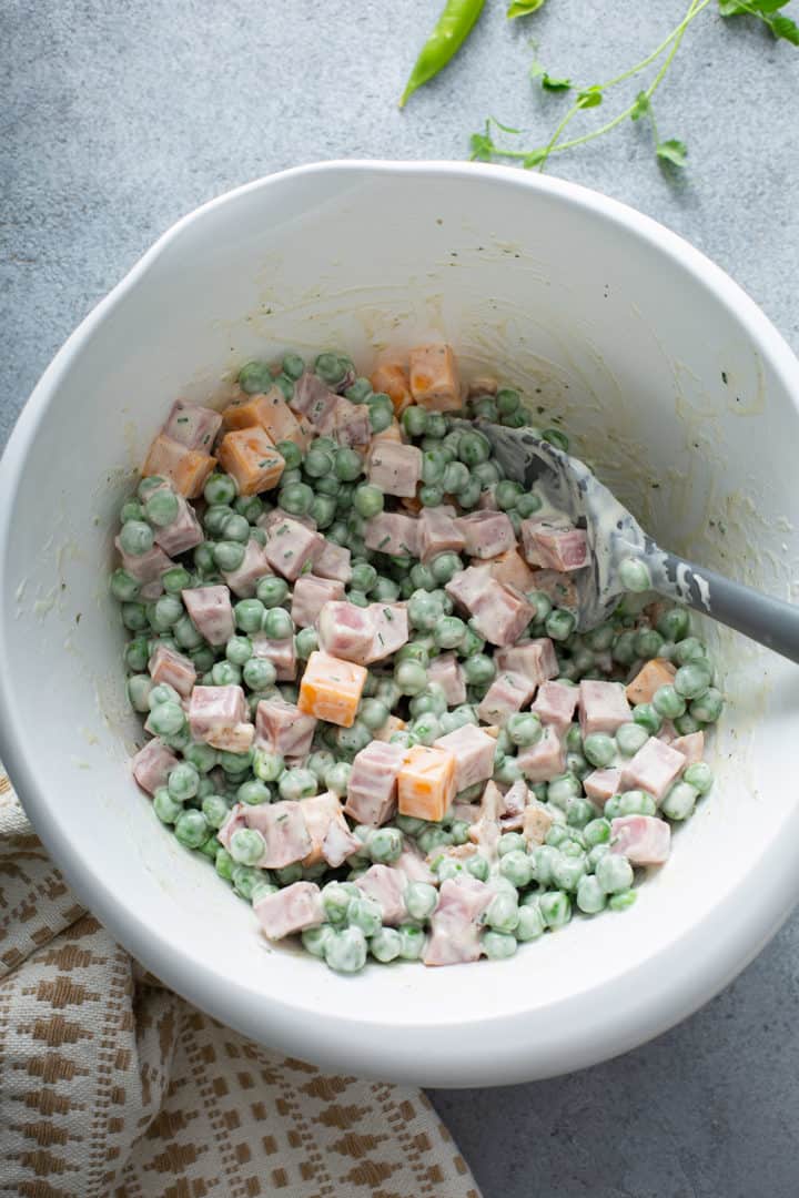 Amish Pea Salad with Ham & Cheese My Baking Addiction