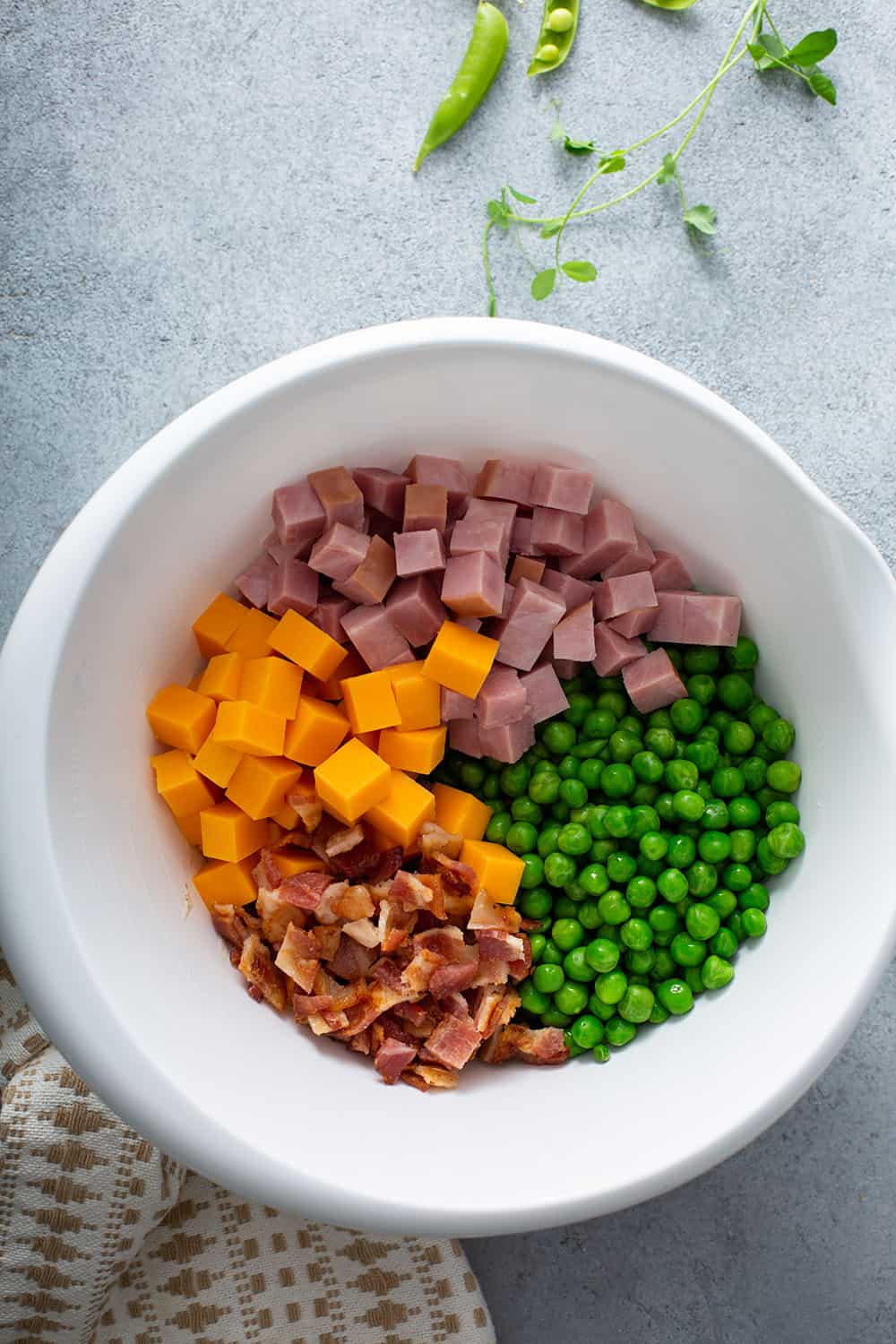 Amish Pea Salad with Ham & Cheese My Baking Addiction