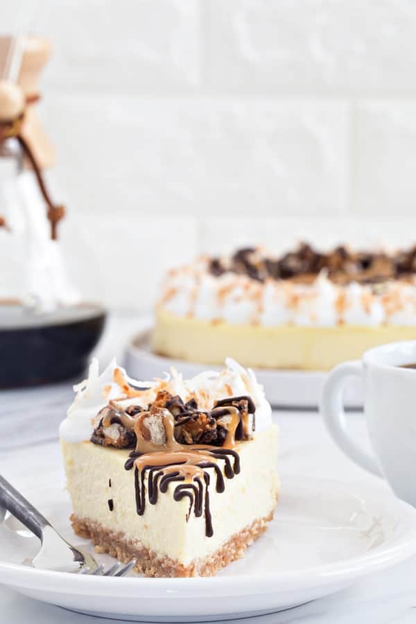 Samoa lovers unite! This Samoa Cheesecake if everything you've been dreaming of and more!