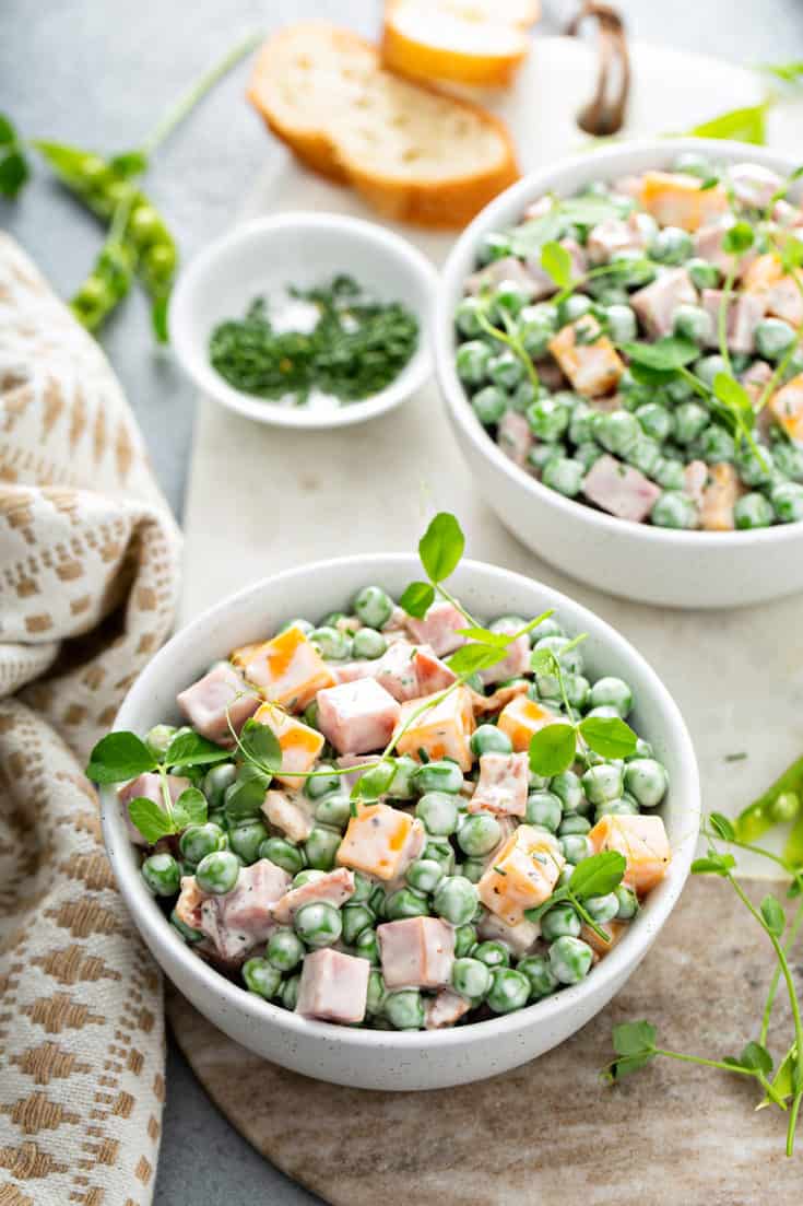 Amish Pea Salad with Ham & Cheese My Baking Addiction