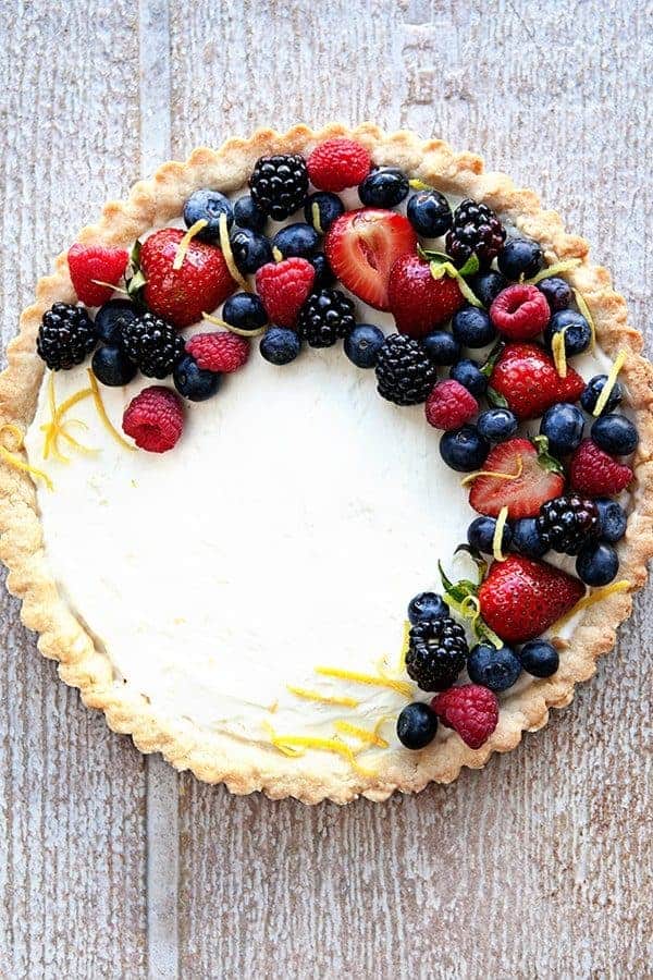 A Lemon Berry Mascarpone Tart is a simple, delicious way to show off all the season's best berries. Simple and incredibly delicious.