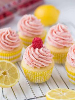 These Raspberry Lemonade Cupcakes are just what you need for your grown-up lemonade stand!