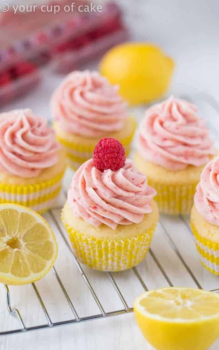 These Raspberry Lemonade Cupcakes are just what you need for your grown-up lemonade stand!  