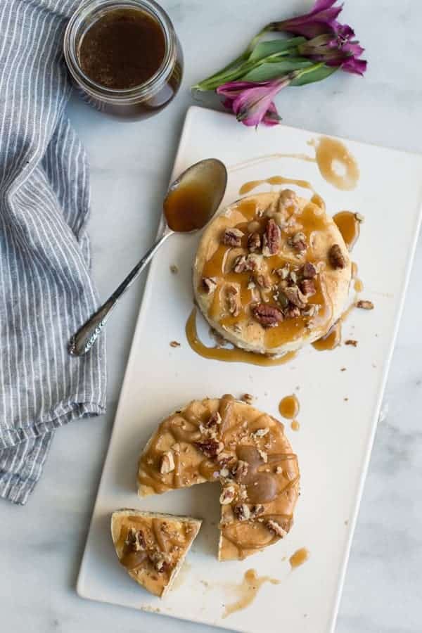 Salted Caramel Banana Cheesecake is a delicious combination of sweet and salty flavors. Bake them up in mini springform pans for perfect individual servings. 