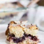 Cherry fritter cake is packed full of summer flavor. So simple and delicious!